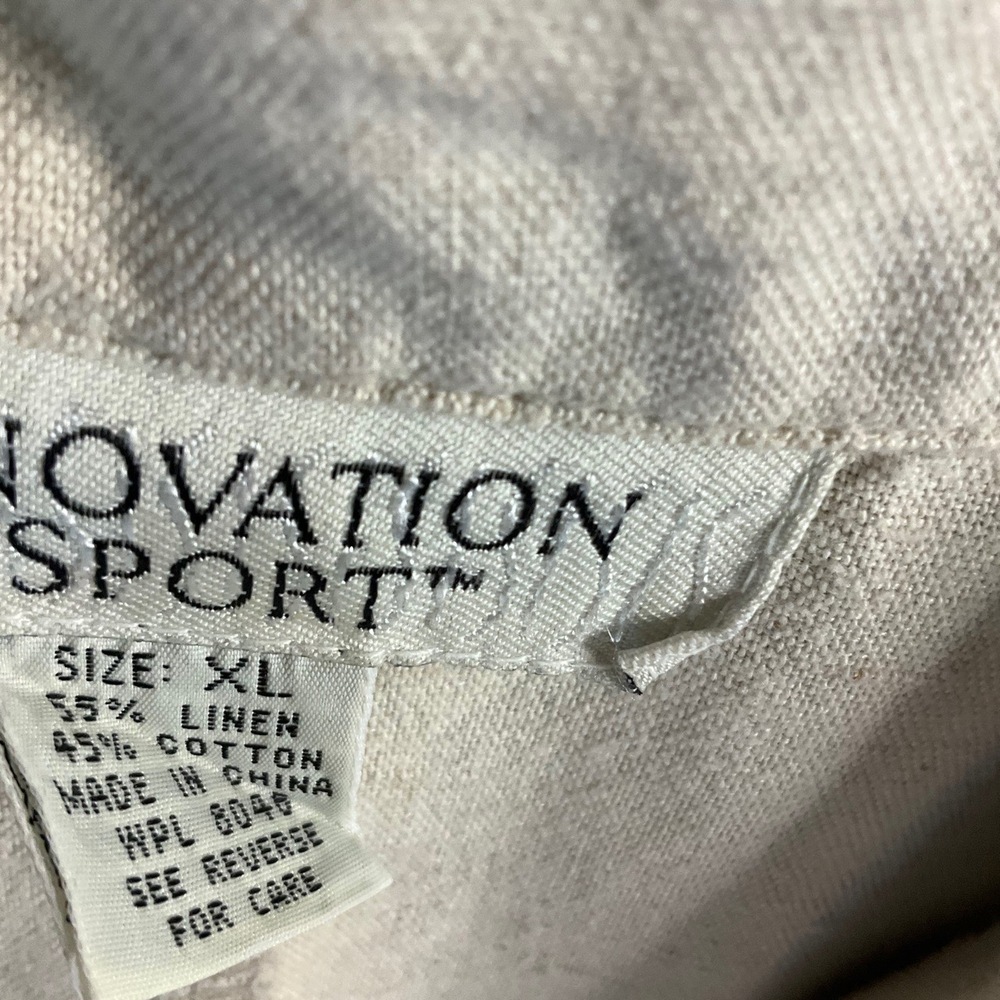 Innovation Sport Linen Blend 4-Button Notched Lapel Flap Pockets Jacket XL - Picture 2 of 6